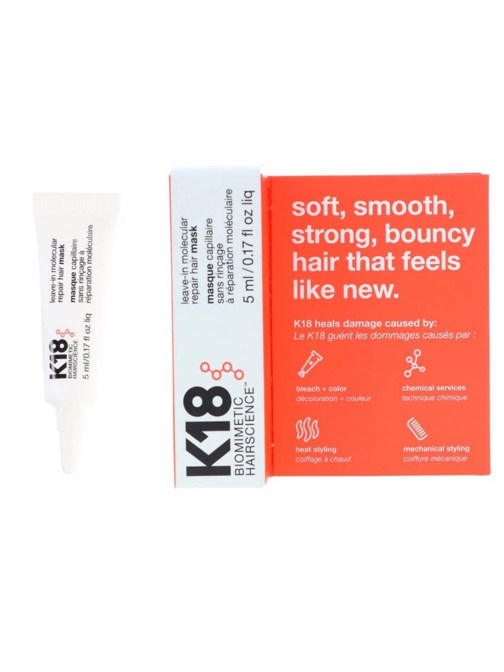 K18 Leave-In Molecular Repair Hair Mask 5ml BNWT